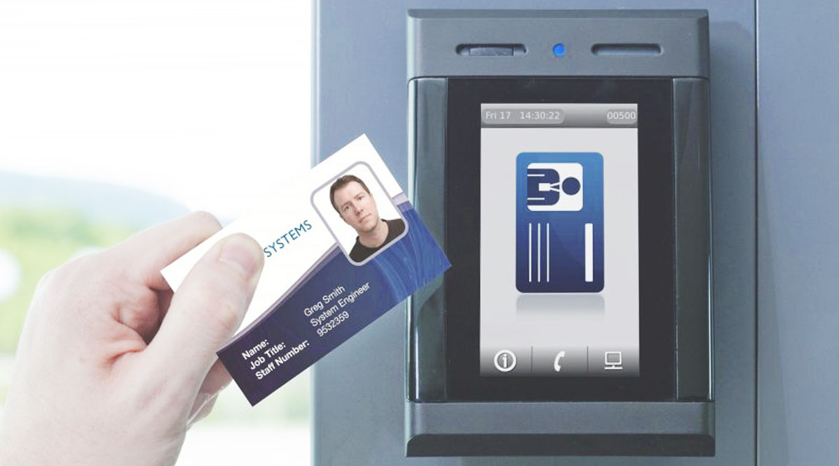 Commercial Access with keycard and scanner for commercial building